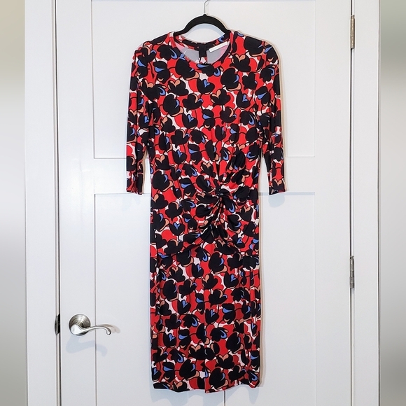 Boss Hugo Boss Dress Size Large Eleika Midi Viscose Elastane Made In Portugal - Picture 1 of 16